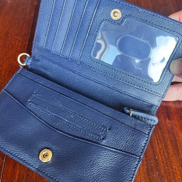 Spartina 449 Green & Blue Canvas Wallet With Multiple‎ Card Slots And ID Window - Picture 2 of 7